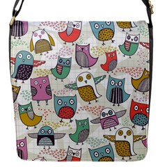 Owl Animal Bird Pattern Flap Closure Messenger Bag (s) by Perong