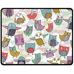 Owl Animal Bird Pattern Two Sides Fleece Blanket (medium) by Perong