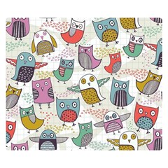 Owl Animal Bird Pattern Two Sides Premium Plush Fleece Blanket (kids Size) by Perong