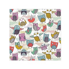 Owl Animal Bird Pattern Square Satin Scarf (30  X 30 ) by Perong