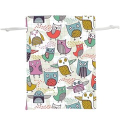 Owl Animal Bird Pattern Lightweight Drawstring Pouch (xl) by Perong