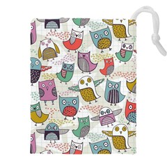 Owl Animal Bird Pattern Drawstring Pouch (4xl) by Perong