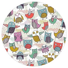 Owl Animal Bird Pattern Round Trivet by Perong