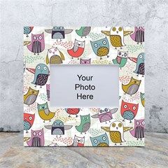 Owl Animal Bird Pattern White Box Photo Frame 4  X 6 