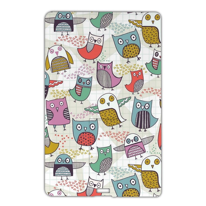 Owl Animal Bird Pattern Name Card Style USB Flash Drive