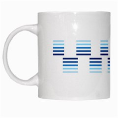 Geometric Pulse Print Design White Mug by dflcprintsclothing