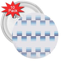 Geometric Pulse Print Design 3  Buttons (10 Pack) 