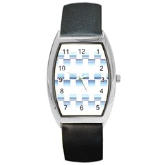 Geometric Pulse Print Design Barrel Style Metal Watch by dflcprintsclothing