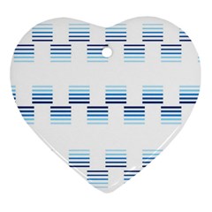 Geometric Pulse Print Design Heart Ornament (two Sides) by dflcprintsclothing