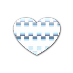 Geometric Pulse Print Design Rubber Heart Coaster (4 Pack) by dflcprintsclothing