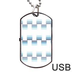 Geometric Pulse Print Design Dog Tag Usb Flash (one Side) by dflcprintsclothing