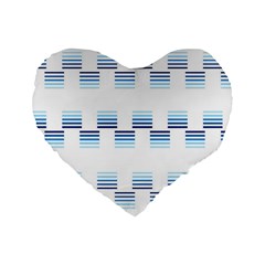 Geometric Pulse Print Design Standard 16  Premium Flano Heart Shape Cushions by dflcprintsclothing