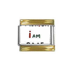 America  I Am Race Gold Trim Italian Charm (9mm) by RiverRootz