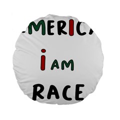 America  I Am Race Standard 15  Premium Flano Round Cushions by RiverRootz