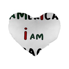 America  I Am Race Standard 16  Premium Flano Heart Shape Cushions by RiverRootz