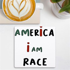 America  I Am Race Uv Print Square Tile Coaster  by RiverRootz