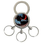 Night In The Ocean Red Waves Art Moon Dark Japanese Wave 3-Ring Key Chain Front