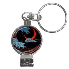 Night In The Ocean Red Waves Art Moon Dark Japanese Wave Nail Clippers Key Chain by Perong