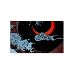 Night In The Ocean Red Waves Art Moon Dark Japanese Wave Sticker Rectangular (100 Pack) by Perong