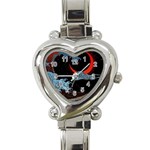 Night In The Ocean Red Waves Art Moon Dark Japanese Wave Heart Italian Charm Watch Front