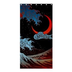 Night In The Ocean Red Waves Art Moon Dark Japanese Wave Shower Curtain 36  X 72  (stall)  by Perong