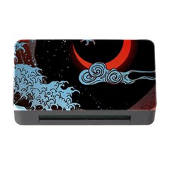 Night In The Ocean Red Waves Art Moon Dark Japanese Wave Memory Card Reader With Cf by Perong