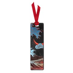 Night In The Ocean Red Waves Art Moon Dark Japanese Wave Small Book Marks by Perong