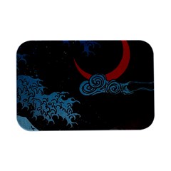 Night In The Ocean Red Waves Art Moon Dark Japanese Wave Open Lid Metal Box (silver)  