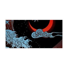 Night In The Ocean Red Waves Art Moon Dark Japanese Wave Yoga Headband by Perong