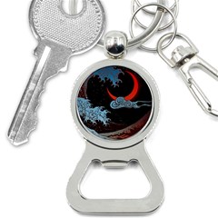 Night In The Ocean Red Waves Art Moon Dark Japanese Wave Bottle Opener Key Chain by Perong