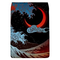 Night In The Ocean Red Waves Art Moon Dark Japanese Wave Removable Flap Cover (s) by Perong