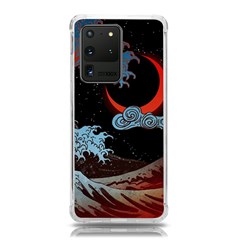 Night In The Ocean Red Waves Art Moon Dark Japanese Wave Samsung Galaxy S20 Ultra 6 9 Inch Tpu Uv Case by Perong