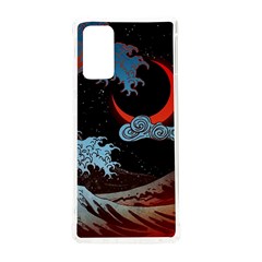 Night In The Ocean Red Waves Art Moon Dark Japanese Wave Samsung Galaxy Note 20 Tpu Uv Case by Perong