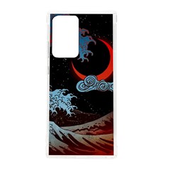 Night In The Ocean Red Waves Art Moon Dark Japanese Wave Samsung Galaxy Note 20 Ultra Tpu Uv Case by Perong