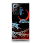 Night In The Ocean Red Waves Art Moon Dark Japanese Wave Samsung Galaxy Note 20 Ultra TPU UV Case Front