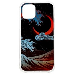 Night In The Ocean Red Waves Art Moon Dark Japanese Wave Iphone 12/12 Pro Tpu Uv Print Case by Perong