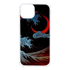 Night In The Ocean Red Waves Art Moon Dark Japanese Wave Iphone 13 Tpu Uv Print Case by Perong