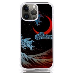 Night In The Ocean Red Waves Art Moon Dark Japanese Wave Iphone 13 Pro Max Tpu Uv Print Case by Perong