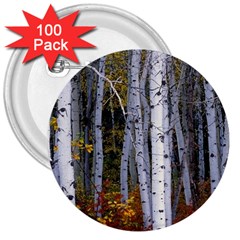 White Birch Trees Autumn 3  Buttons (100 Pack)  by Perong