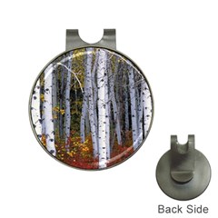 White Birch Trees Autumn Hat Clips With Golf Markers by Perong