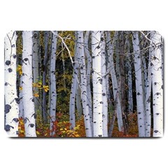 White Birch Trees Autumn Large Doormat by Perong