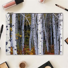 White Birch Trees Autumn Cosmetic Bag (xl) by Perong