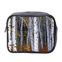 White Birch Trees Autumn Mini Toiletries Bag (two Sides) by Perong