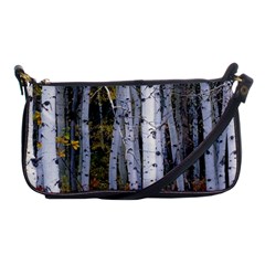 White Birch Trees Autumn Shoulder Clutch Bag by Perong