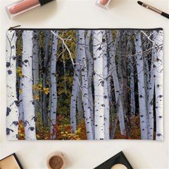 White Birch Trees Autumn Cosmetic Bag (xxxl) by Perong