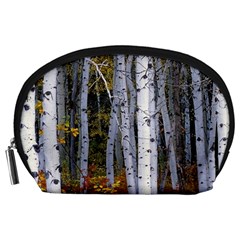 White Birch Trees Autumn Accessory Pouch (large) by Perong