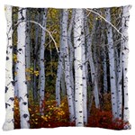 White Birch Trees Autumn Large Premium Plush Fleece Cushion Case (One Side) Front