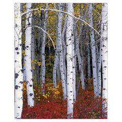 White Birch Trees Autumn Drawstring Bag (small) by Perong