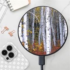 White Birch Trees Autumn Wireless Fast Charger(black) by Perong