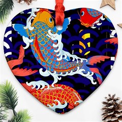 Koi Fish Traditional Japanese Art Ornament (heart)